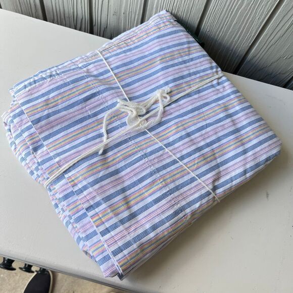 Lauren Ralph Lauren Cotton Pastel Stripe Queen Sheet + 2 Pillowcases Set - Picture 1 of 7